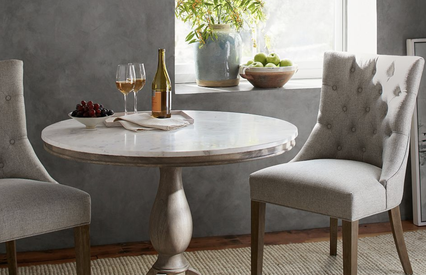 Pottery Barn marble dining